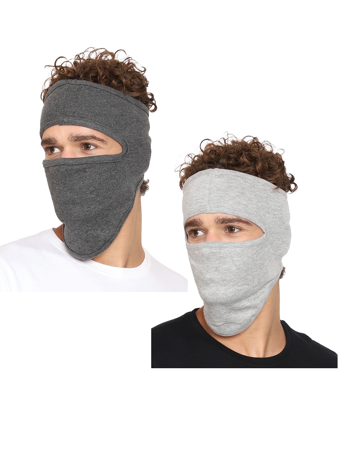 

Gajraj Pack Of 2 Cotton Anti Pollution Reusable Adjustable Full Face Masks, Grey