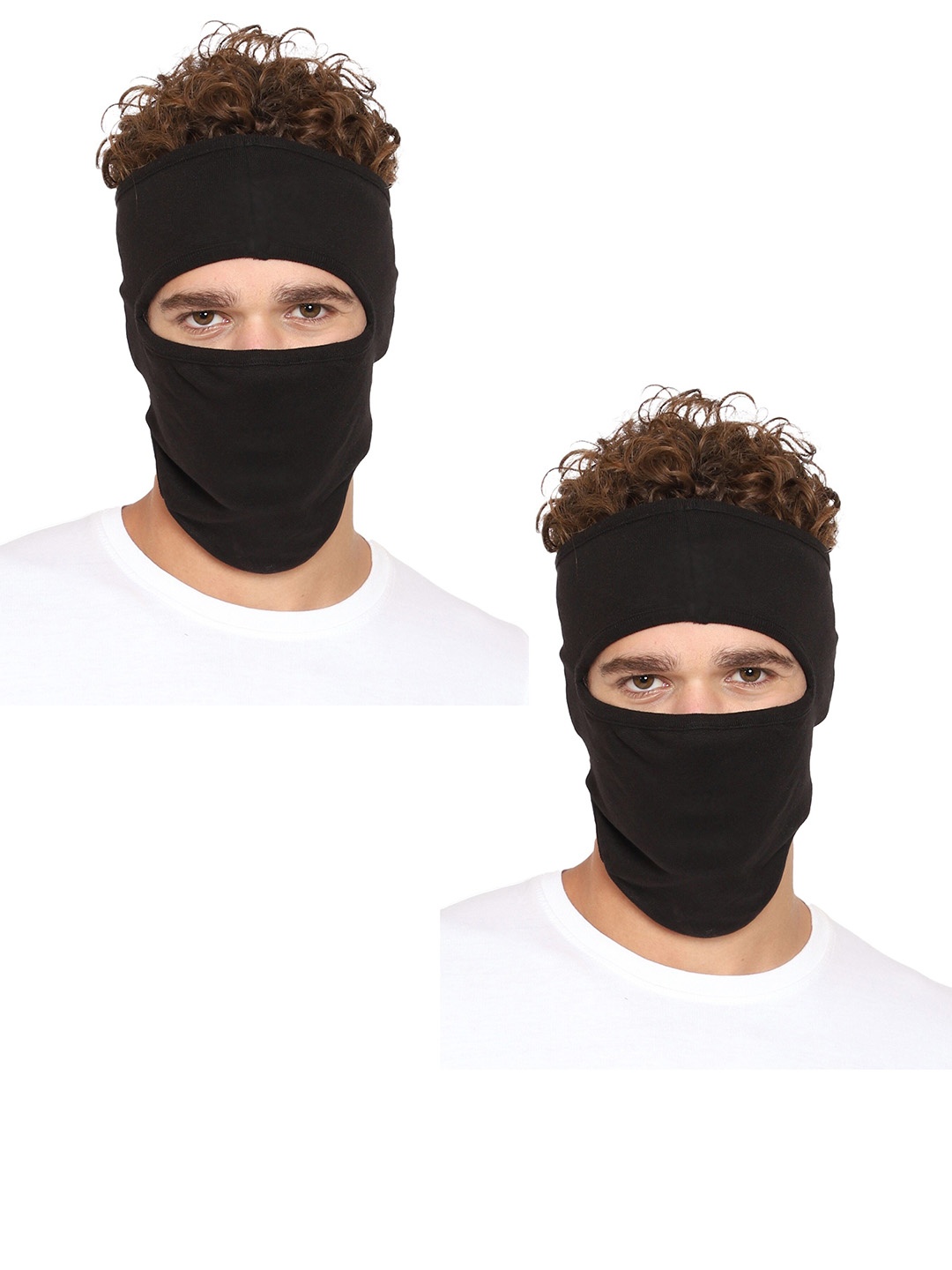 

Gajraj Pack Of 2 Cotton Anti Pollution Reusable Adjustable Full Face Masks, Black