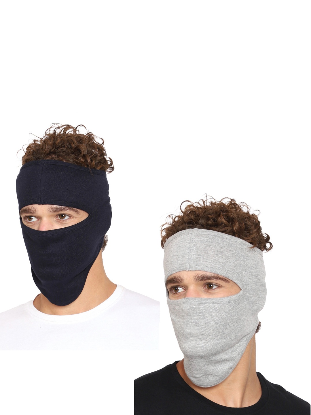 

Gajraj Pack Of 2 Cotton Anti Pollution Reusable Adjustable Full Face Masks, Navy blue
