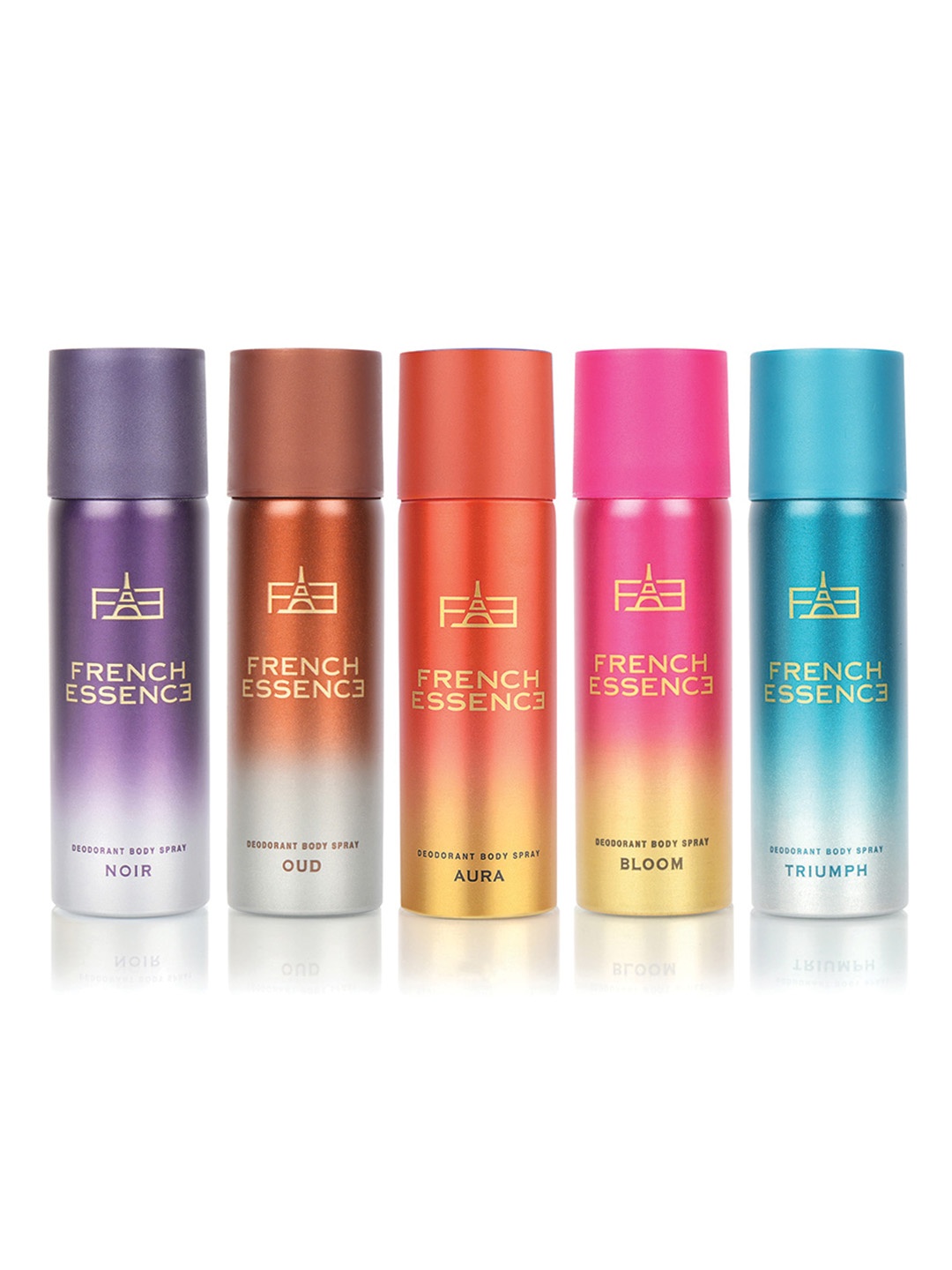 

FRENCH ESSENCE Set Of 5 Deodorant Body Spray - 50ml Each, Pink