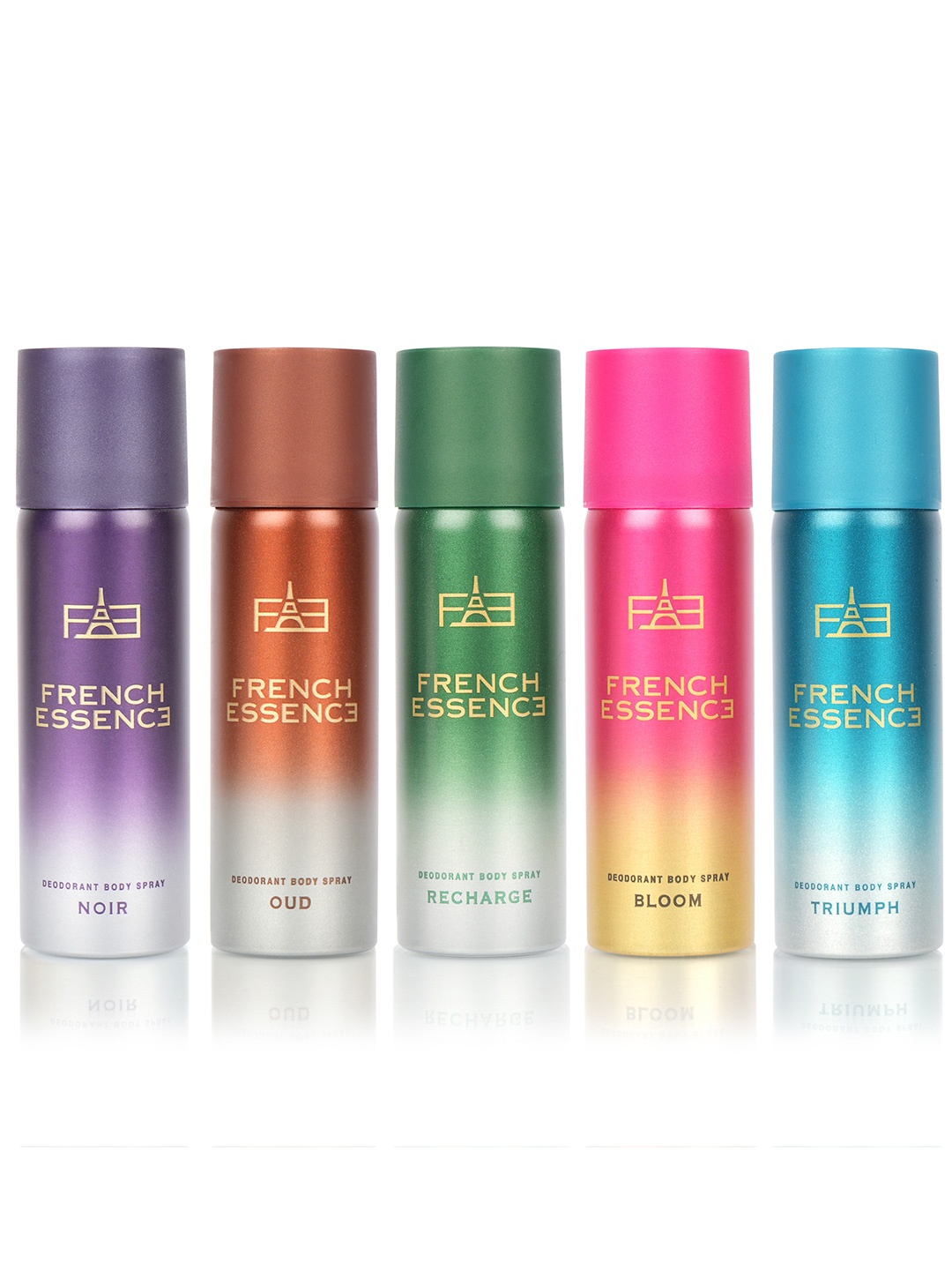 

FRENCH ESSENCE Set Of 5 Deodorant Body Spray - 50ml Each, Pink