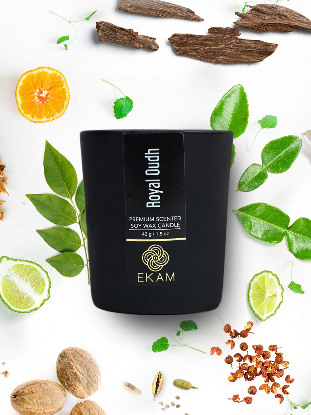 

Ekam Black 12 Pieces Royal Oudh Fragrance Scented Candle Jar