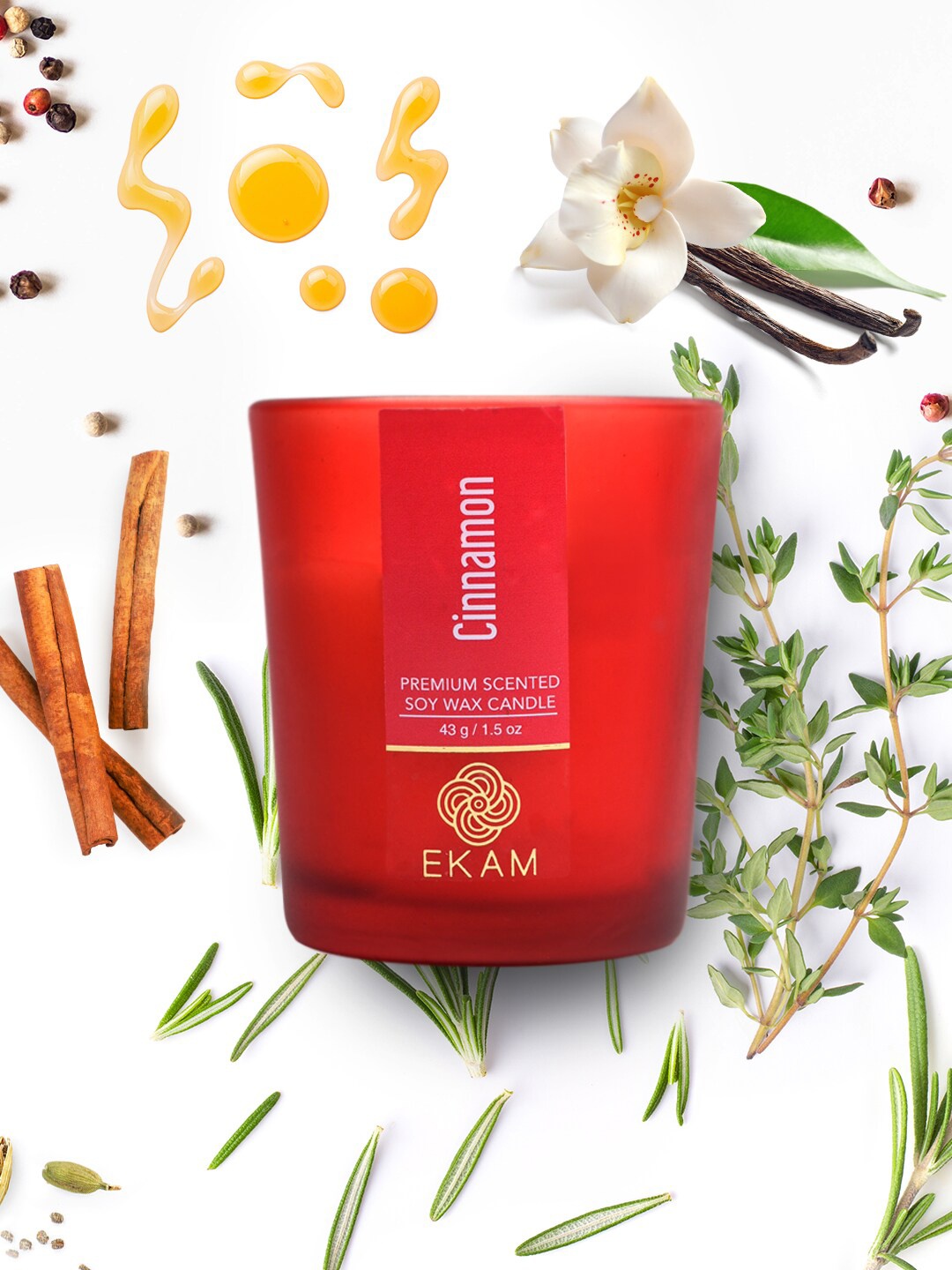 

Ekam Red 12 Pieces Cinnamon Fragrance Scented Candle Jars