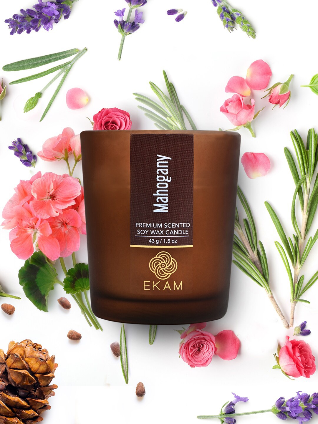 

Ekam Brown 12 Pieces Mahogany Fragrance Scented Candle Jars