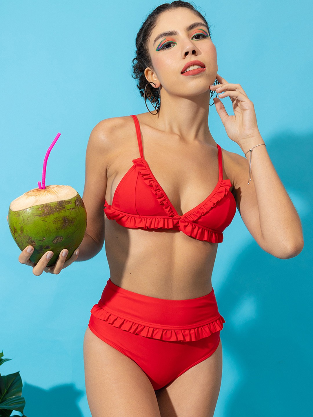 

Stylecast X Hersheinbox Two Piece Swim Bikini Set, Red