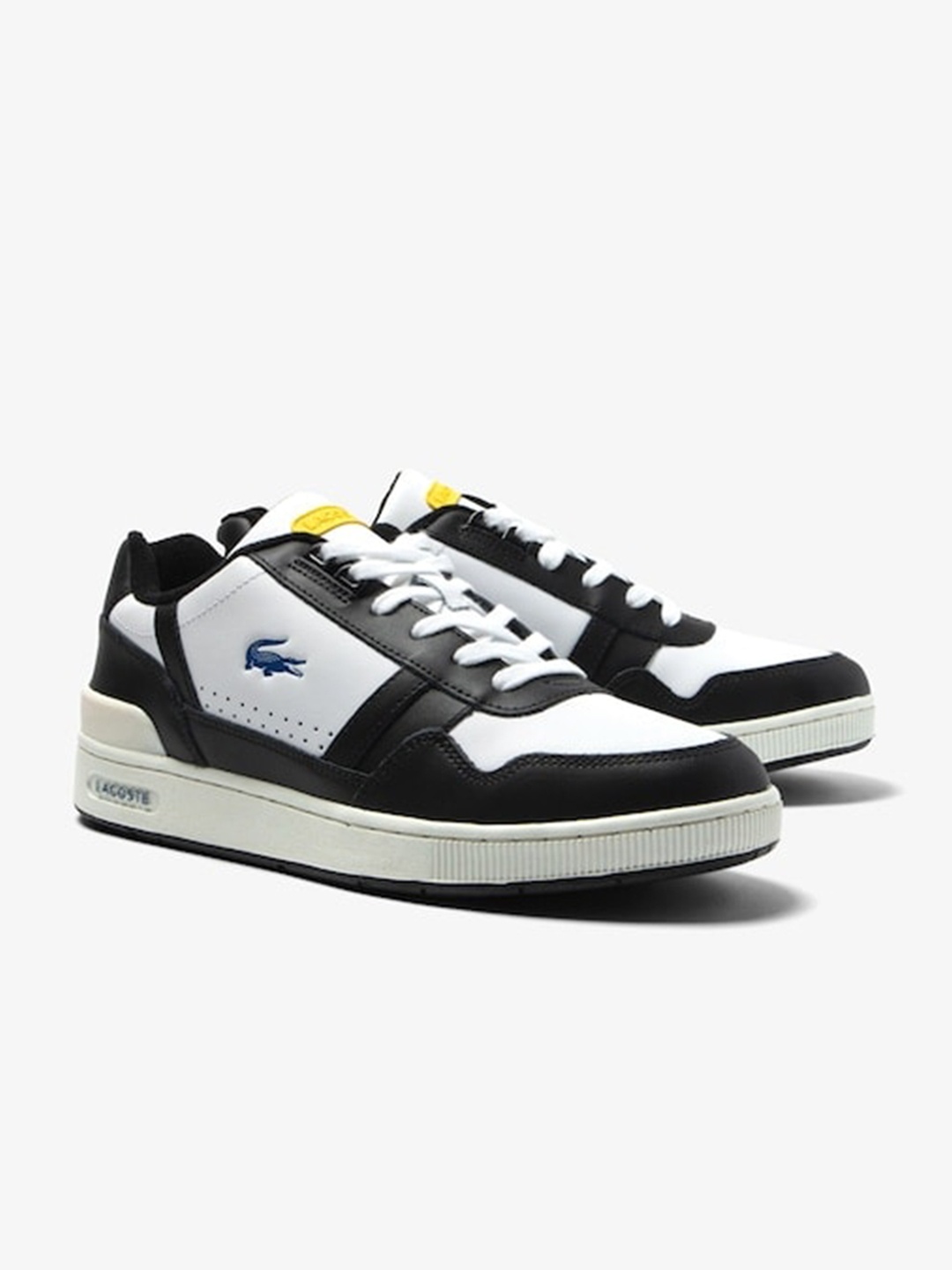 

Lacoste Men T-Clip Leather Colour Contrast Trainers, White
