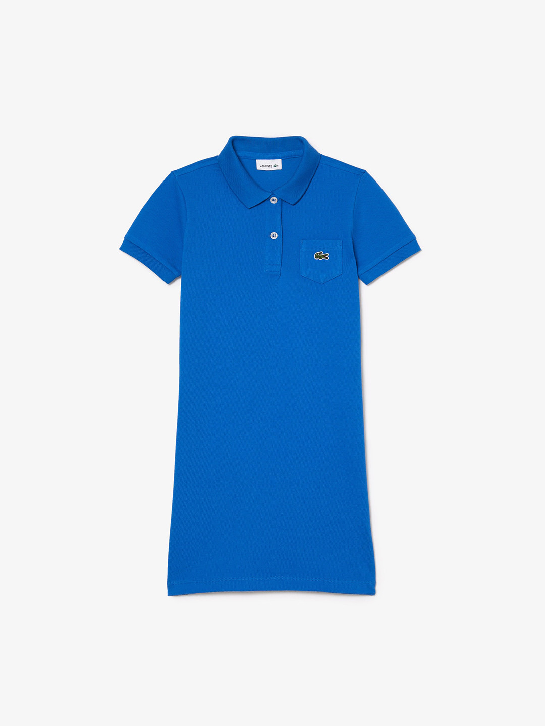 

Lacoste Girls Shirt Collar Cotton T-shirt Dress, Blue