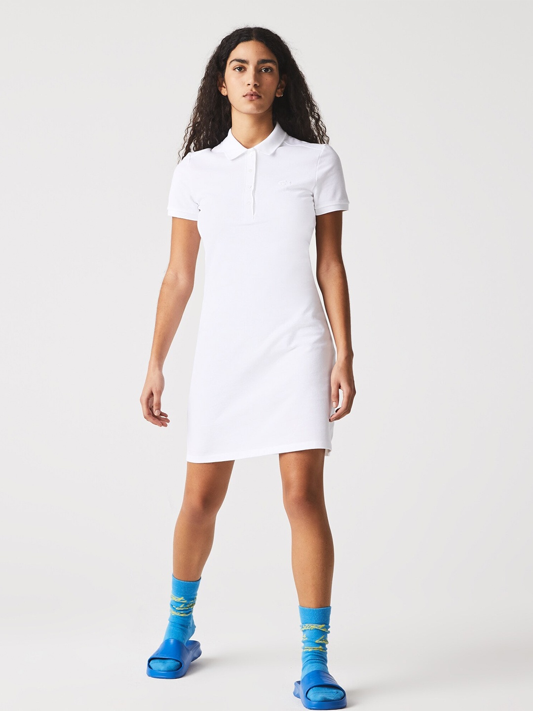 

Lacoste Polo Collar T-Shirt Dress, White