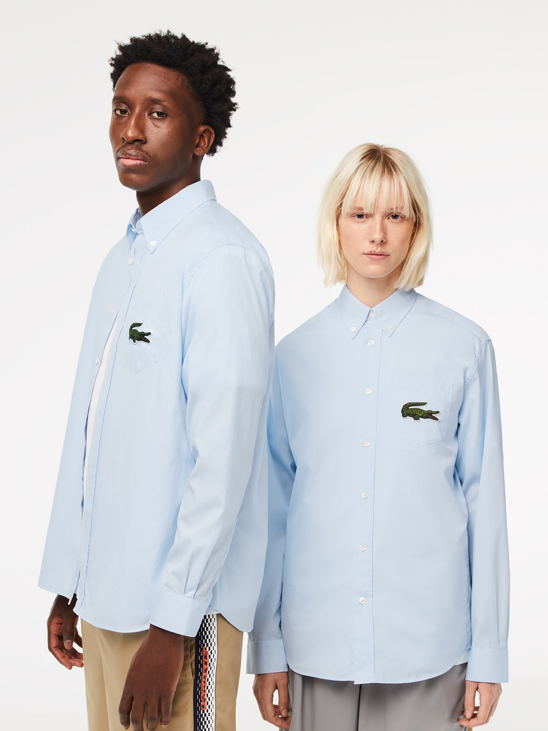 

Lacoste Unisex Modern Tailored Fit Pure Cotton Casual Shirt, Blue