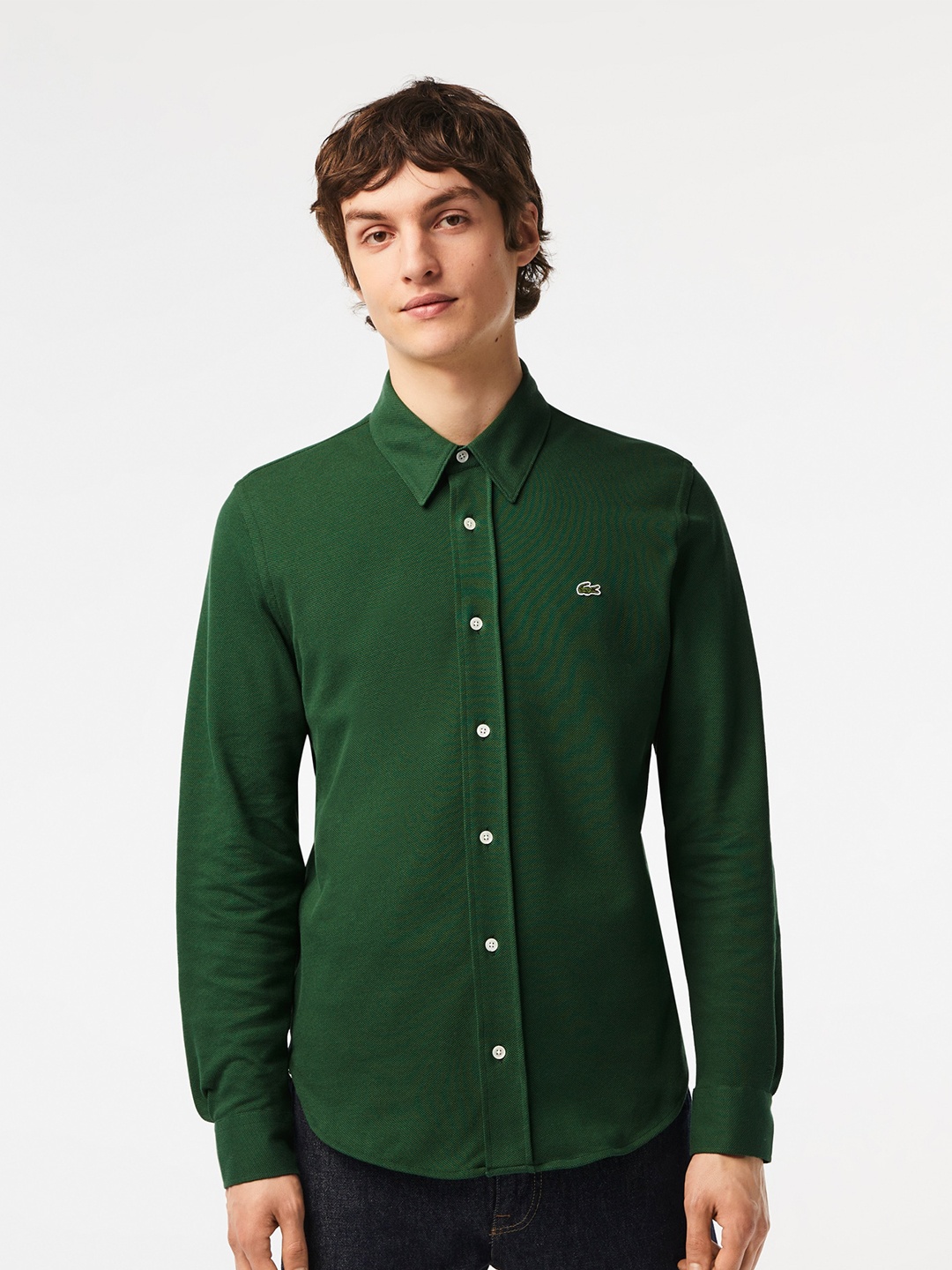 

Lacoste Modern Slim Fit Casual Pure Cotton Shirt, Green