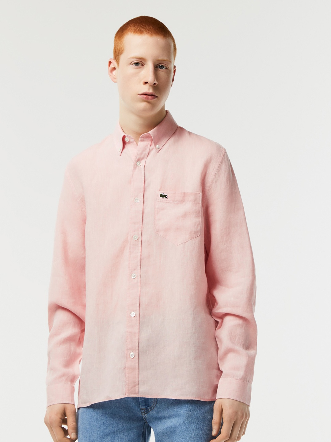 

Lacoste Regular Fit Pure Linen Long Sleeves Casual Shirt, Pink