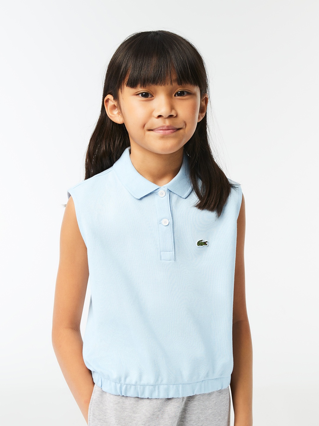 

Lacoste Girls Polo Collar Sleeveless Cotton T-shirt, Blue