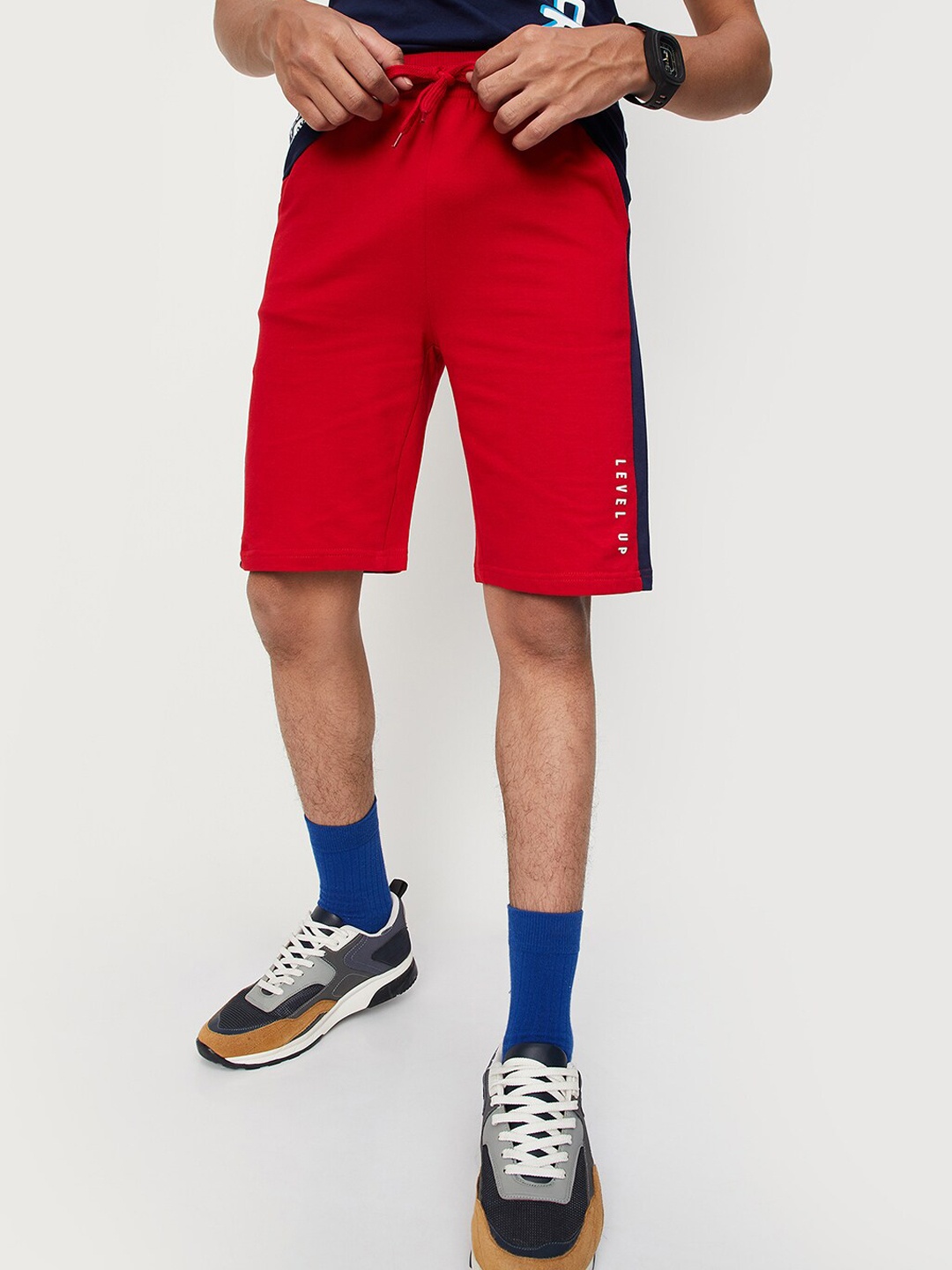 

max Boys Cotton Regular Fit Sports Shorts, Red