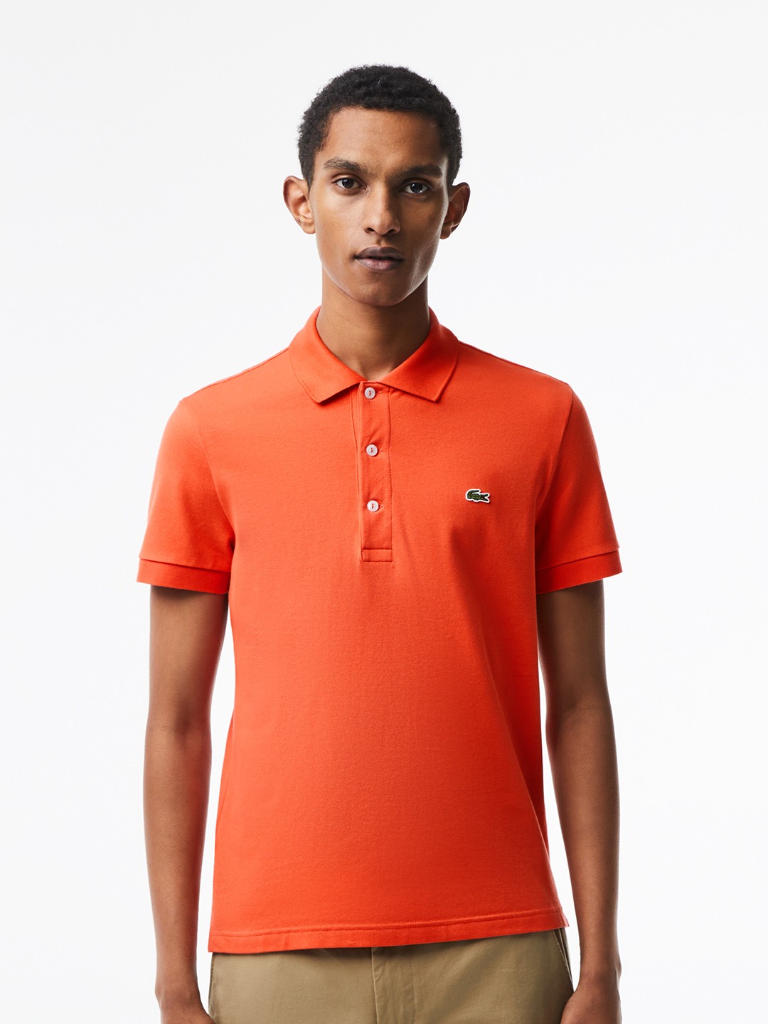 

Lacoste Men Polo Collar Slim Fit T-shirt, Orange