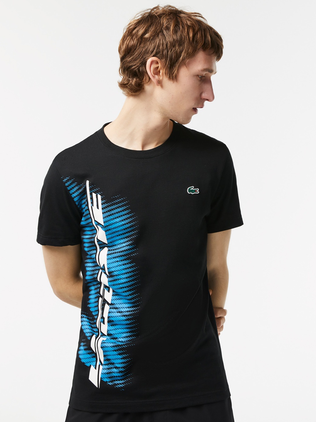 

Lacoste Typography Printed Round Neck T-shirt, Black