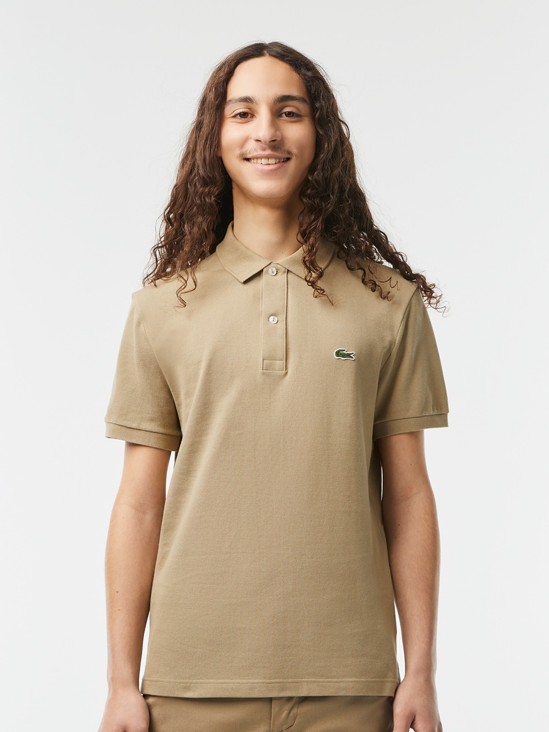 

Lacoste Polo Collar Short Sleeves Pure Cotton T-shirt, Beige
