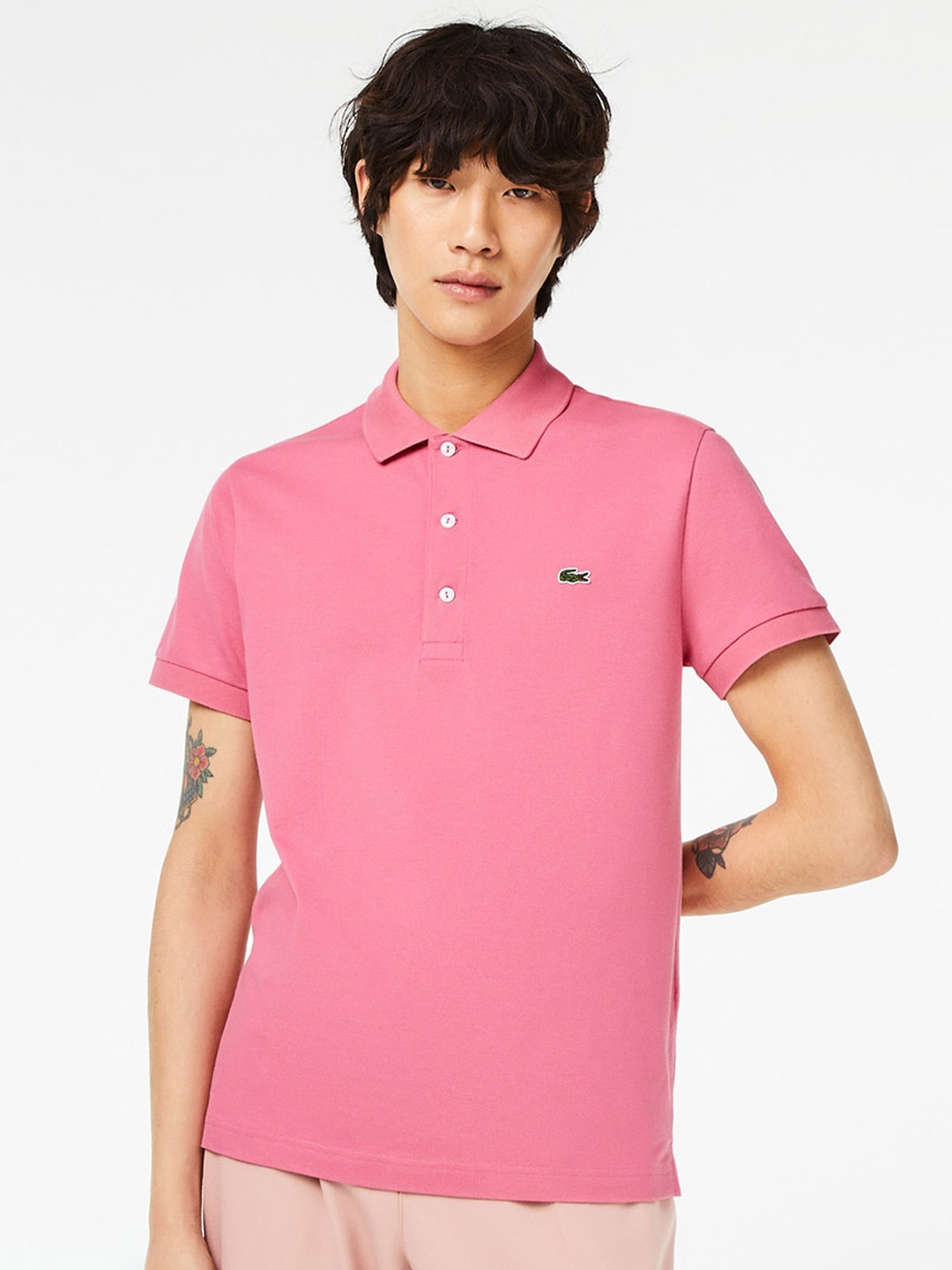 

Lacoste Short Sleeve Polo Collar Slim Fit T-shirt, Pink