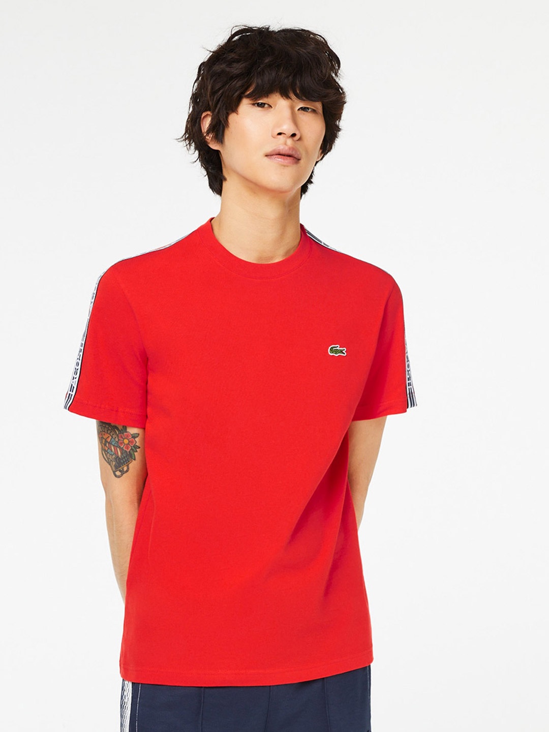 

Lacoste Round Neck Short Sleeve Pure Cotton T-shirt, Red