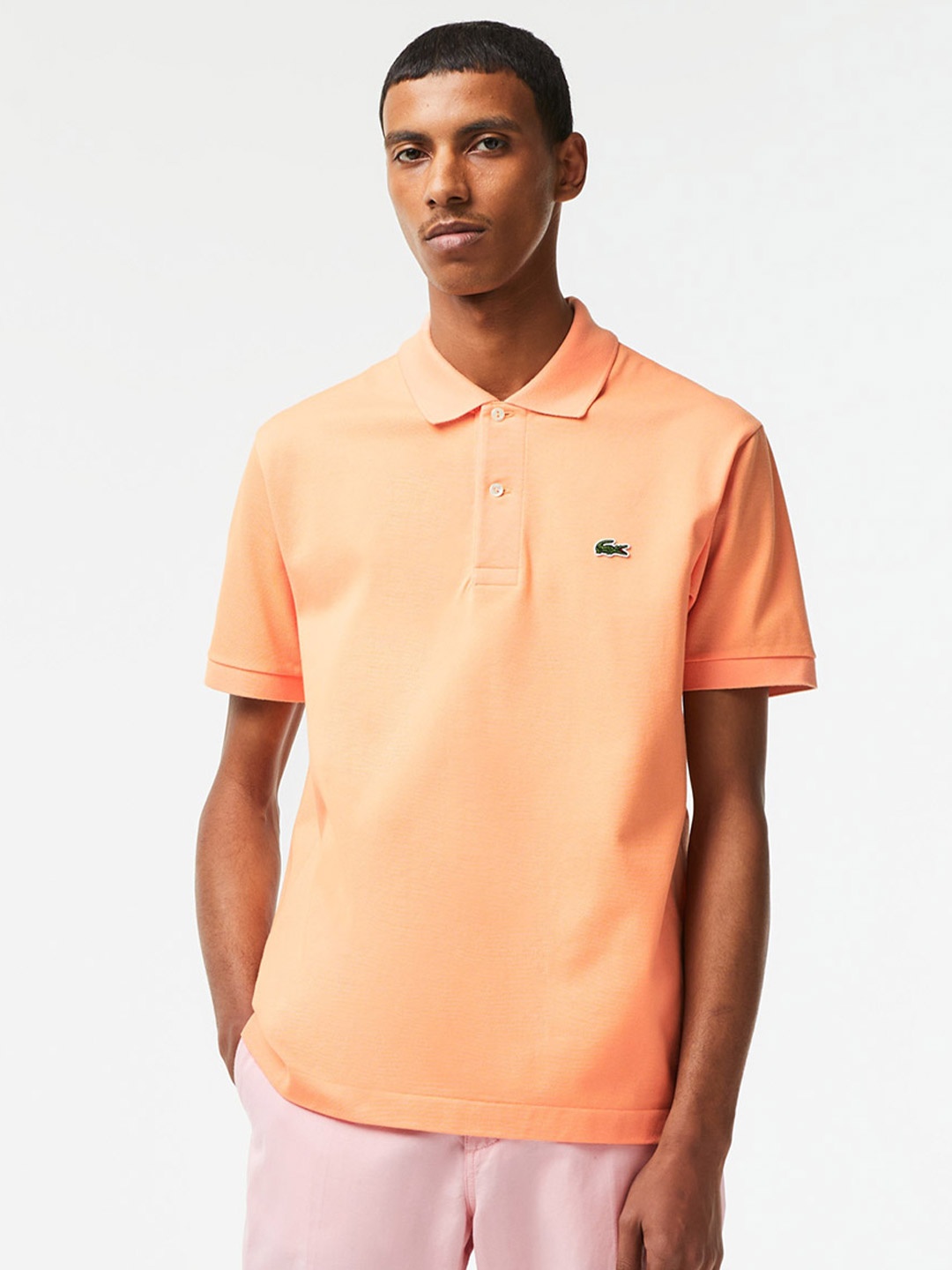 

Lacoste Regular Fit Polo Collar Pure Cotton T-shirt, Orange