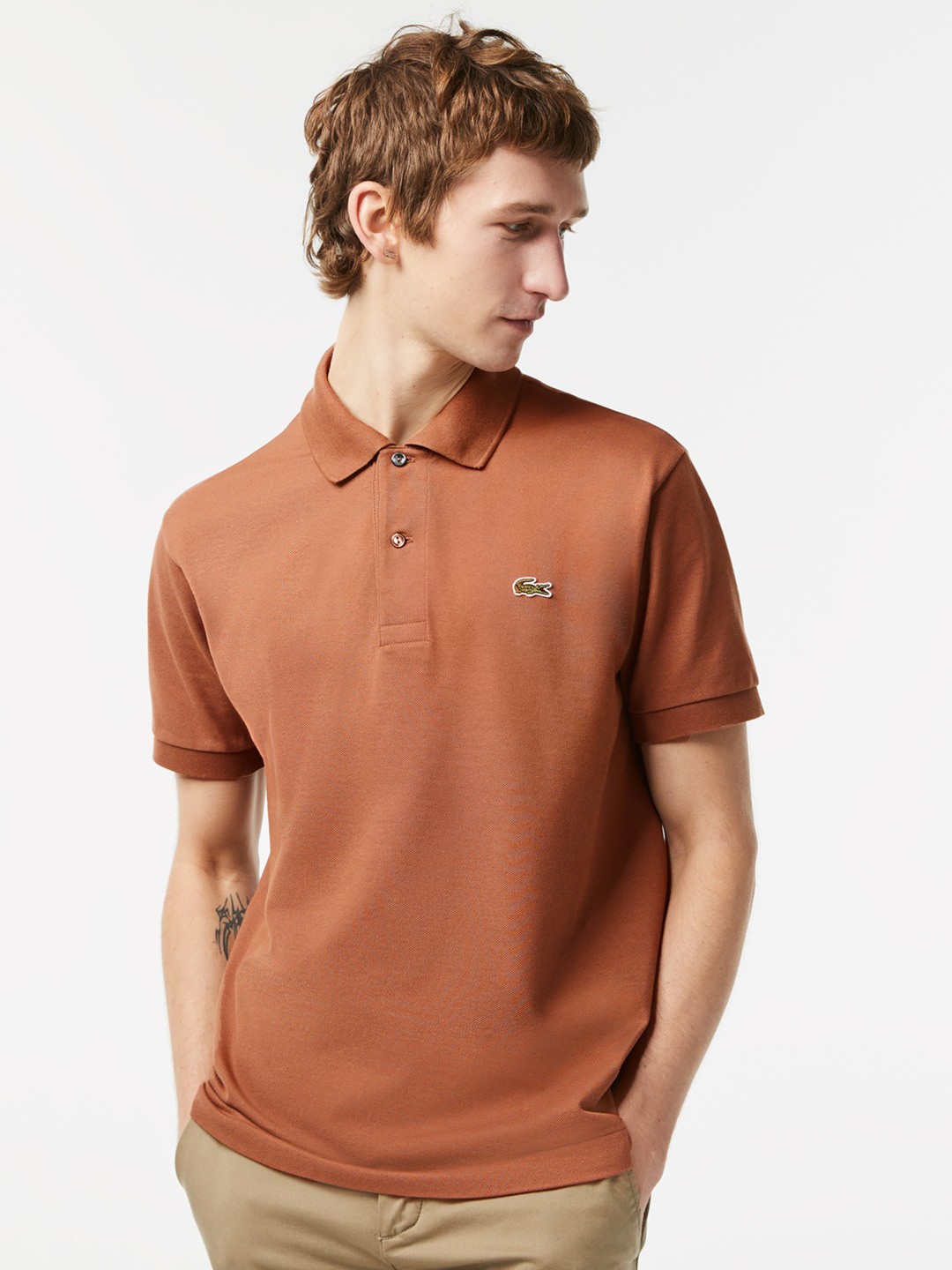 

Lacoste Polo Collar Pure Cotton T-shirt, Brown