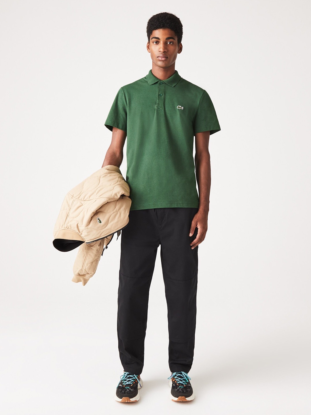 

Lacoste Men Organic Cotton Polo Collar T-shirt, Green