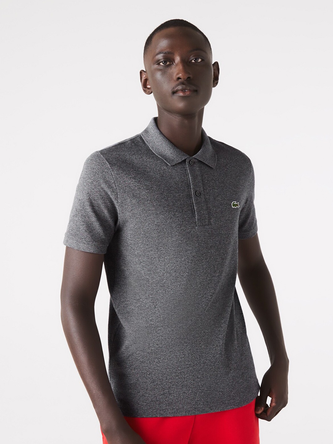 

Lacoste Men Pure Cotton Polo Collar Slim Fit T-shirt, Grey