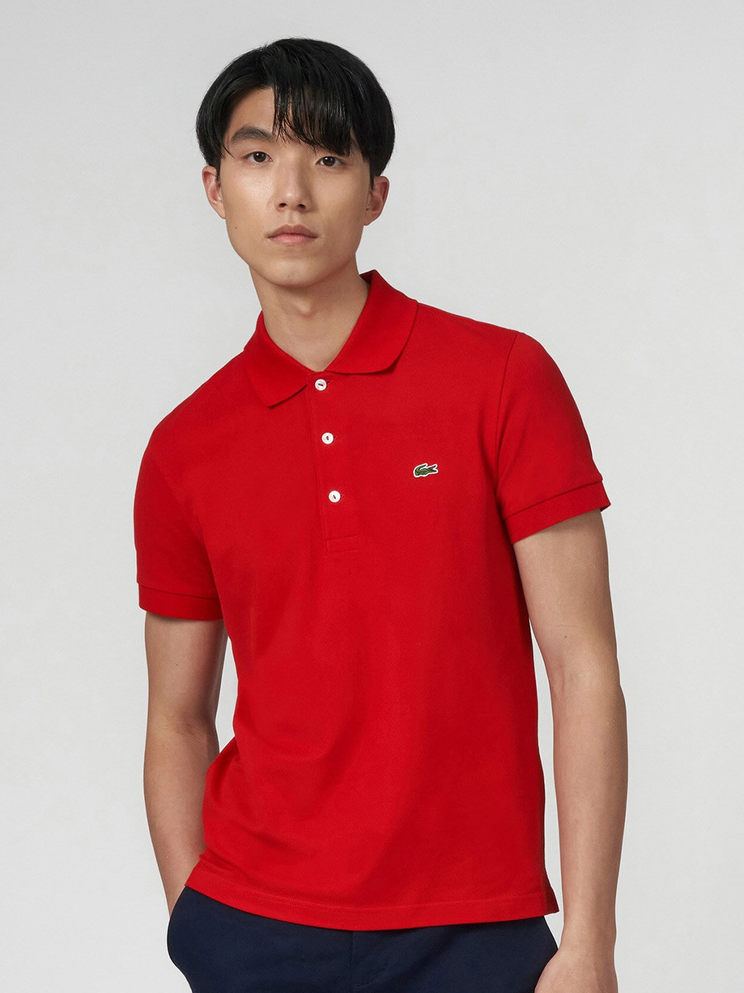 

Lacoste Men Cotton Polo Collar Slim Fit T-shirt, Red