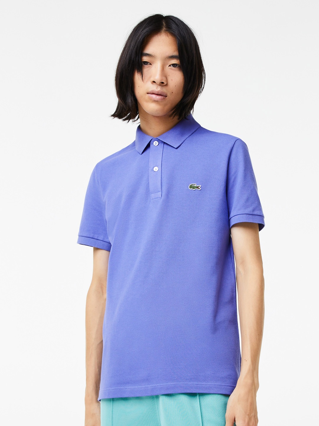 

Lacoste Men Pure Cotton Polo Collar Slim Fit T-shirt, Purple