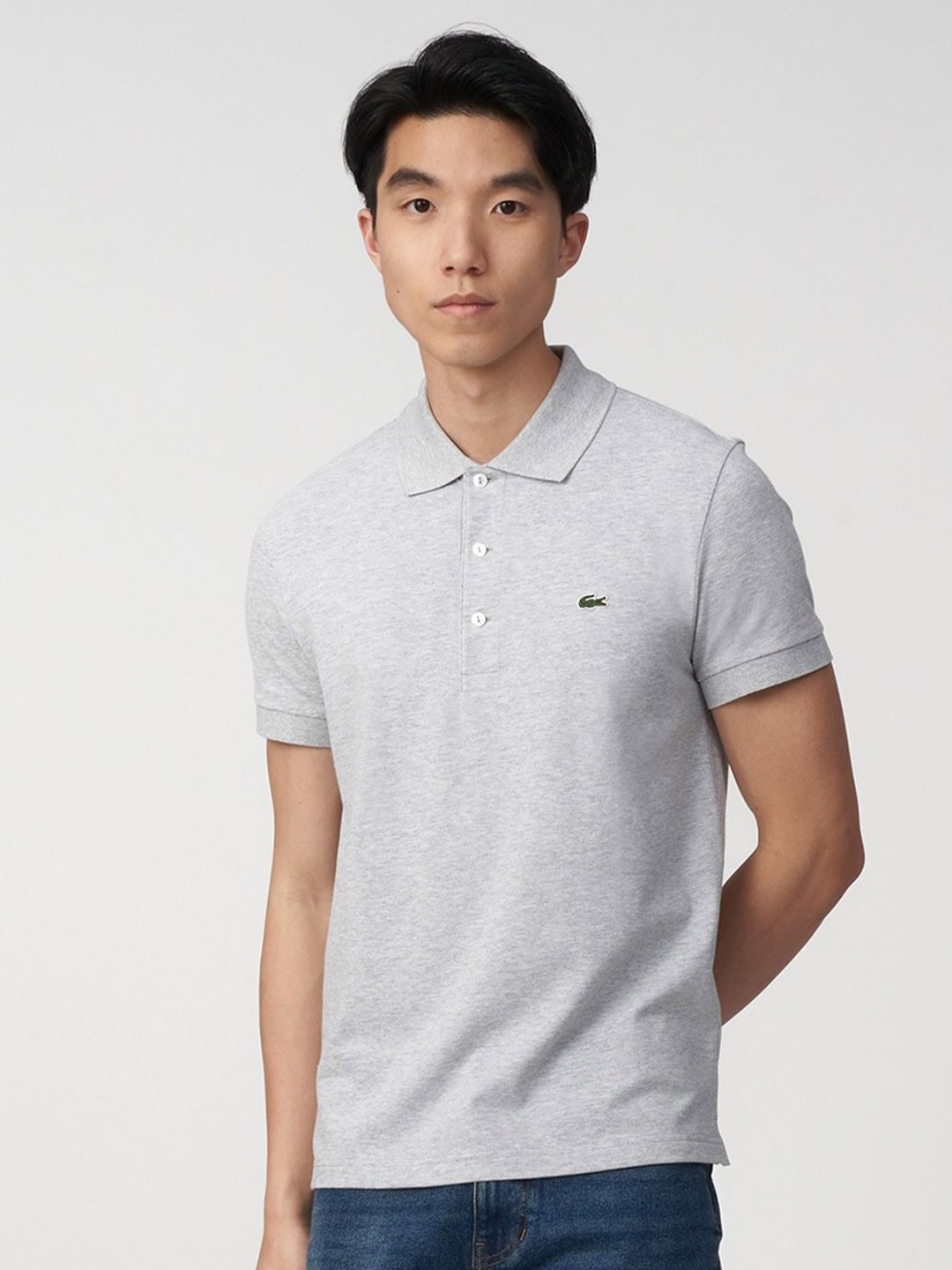 

Lacoste Men Cotton Polo Collar Slim Fit T-shirt, Grey