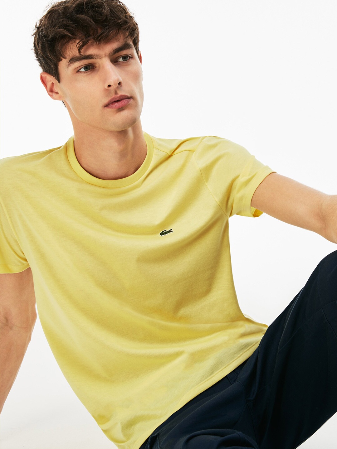 

Lacoste Men Pure Cotton Crew Neck T-shirt, Yellow