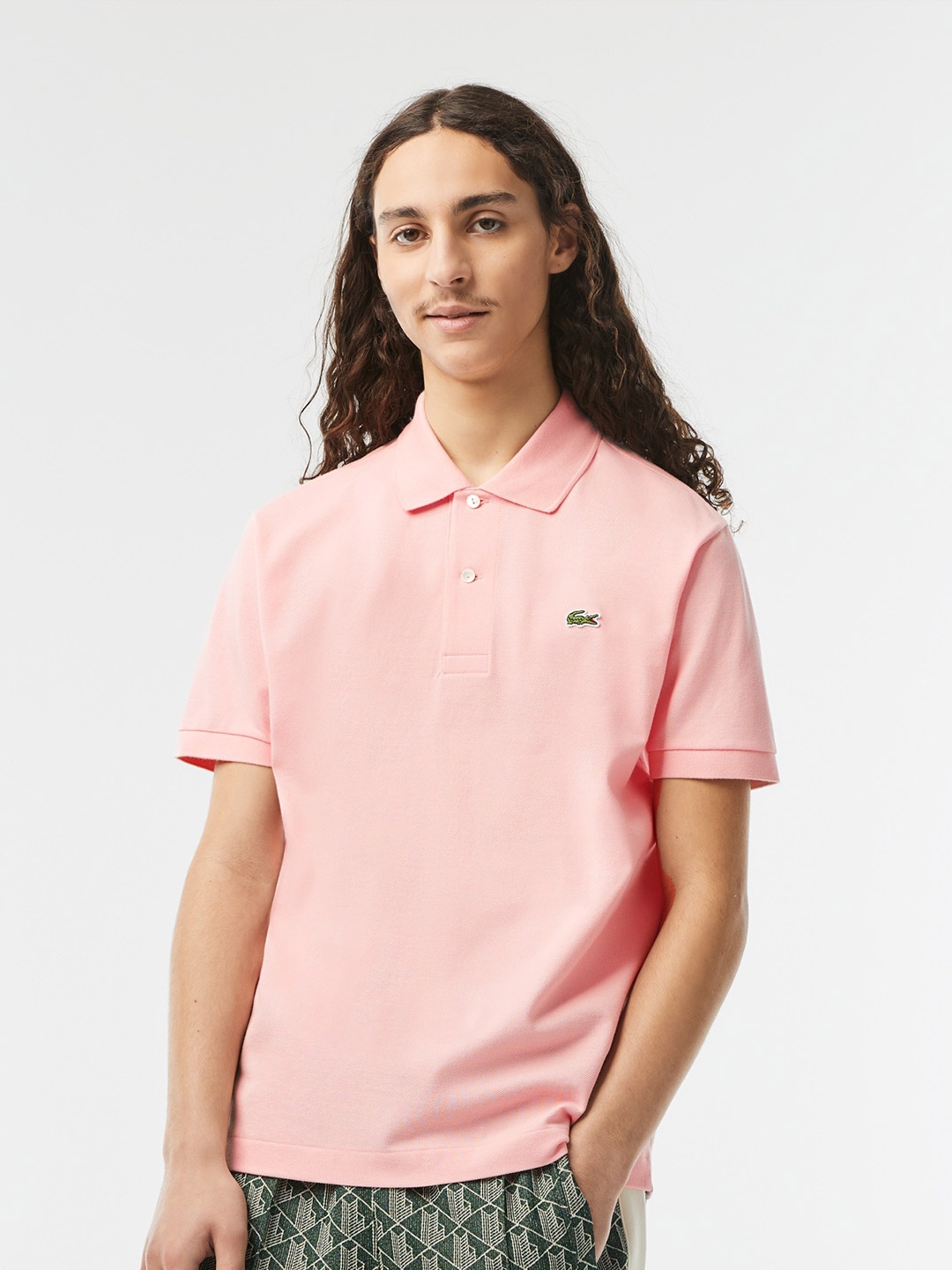 

Lacoste Regular Fit Polo Collar Pure Cotton T-shirt, Pink