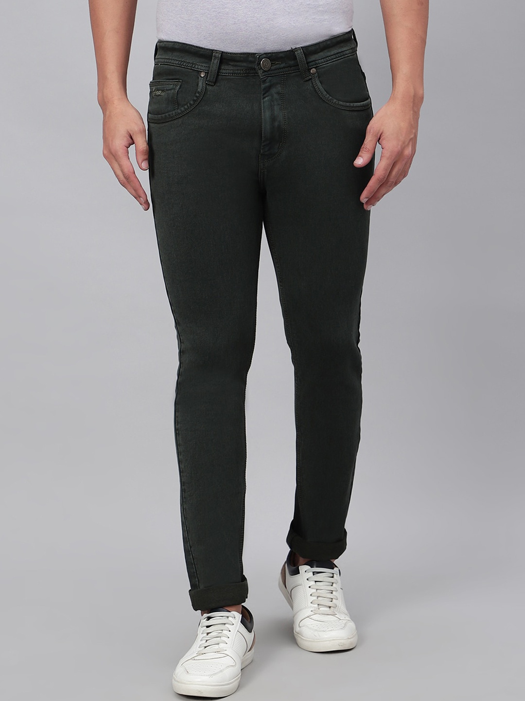 

HJ HASASI Men Relaxed Fit Stretchable Cotton Jeans, Olive