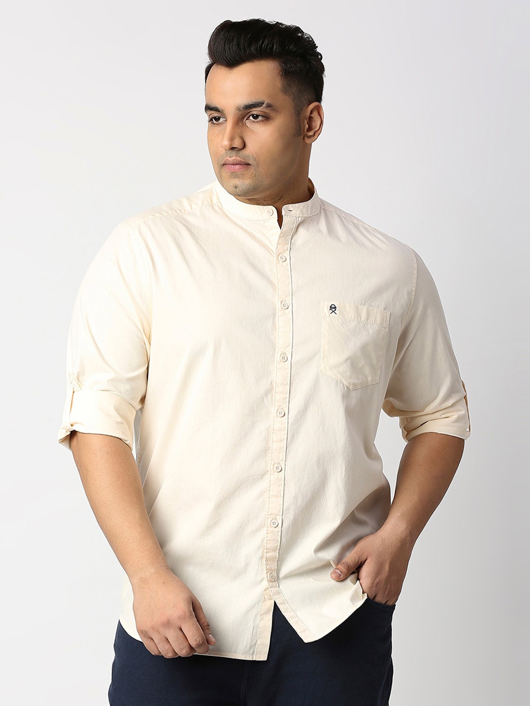 

Thomas Scott Plus Size Pure Cotton Slim Fit Casual Shirt, Cream
