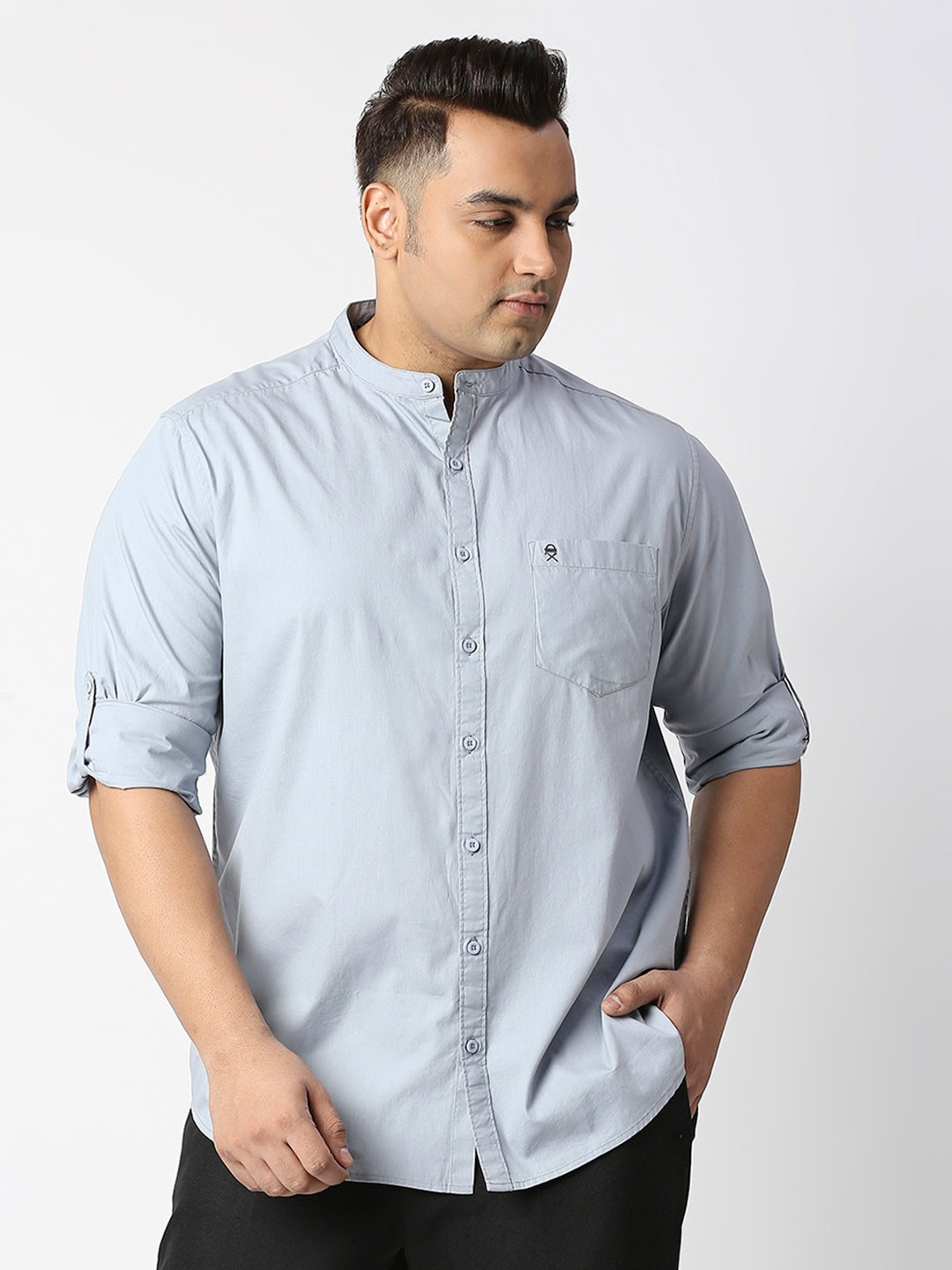 

Thomas Scott Plus Size Premium Slim Fit Pure Cotton Casual Shirt, Grey