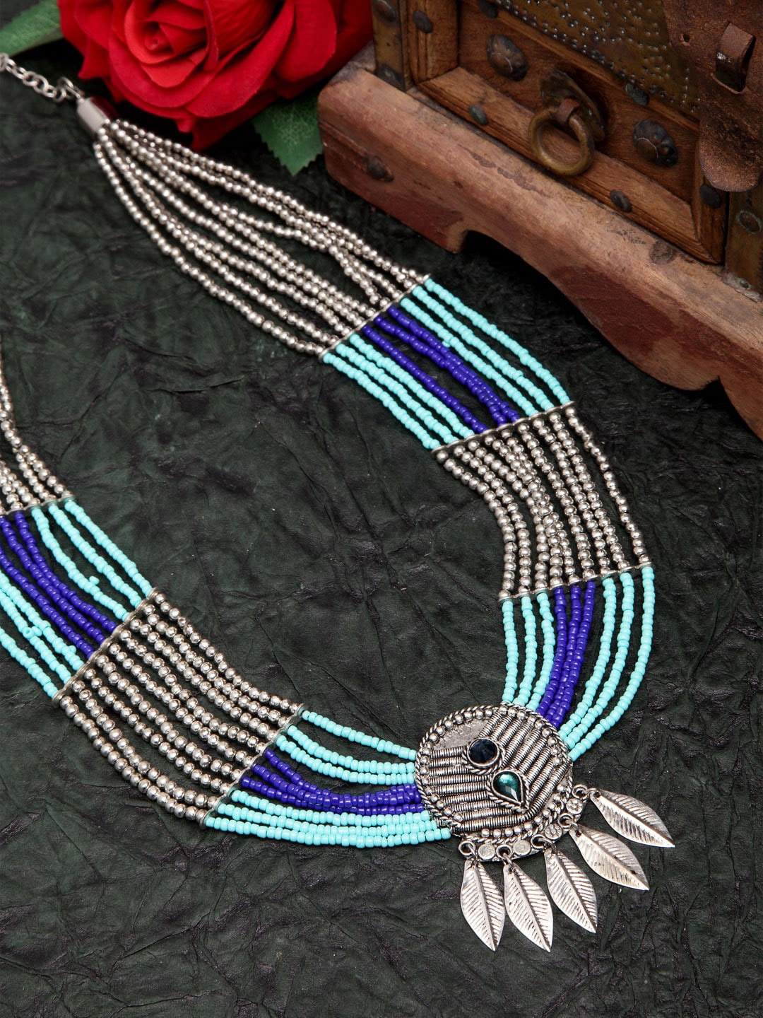 

Moedbuille Brass Silver-Plated Layered Necklace