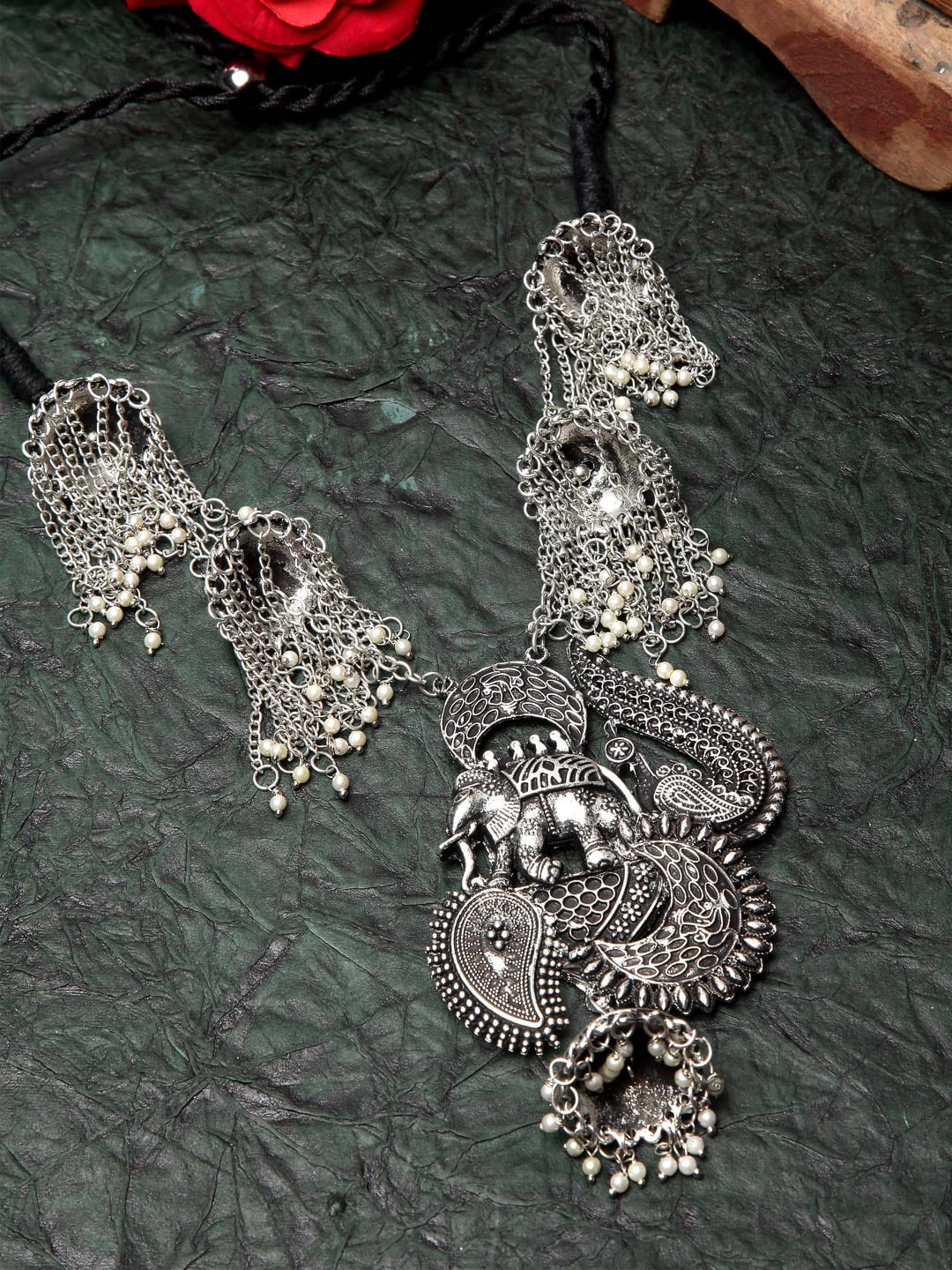 

Moedbuille Brass Silver-Plated Temple Necklace