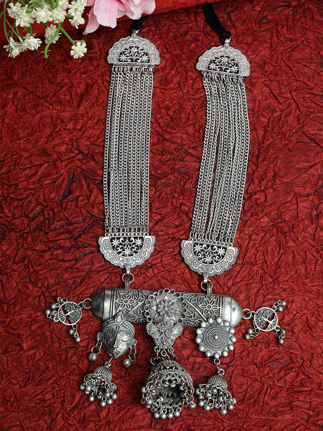 

Moedbuille Brass Silver-Plated Temple Necklace