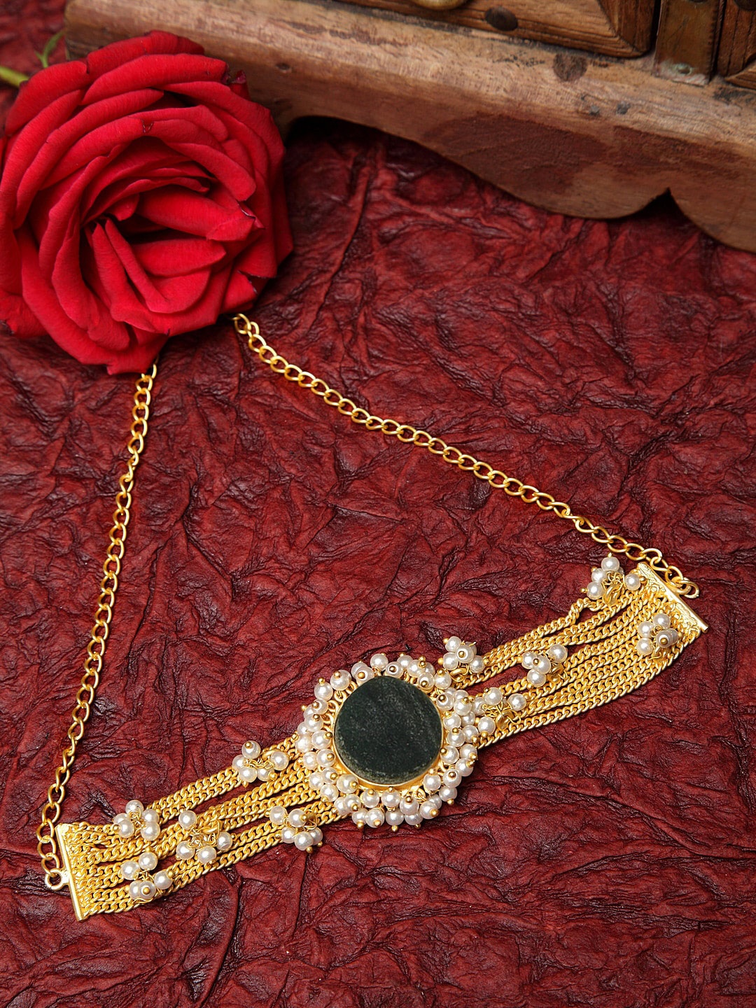 

Moedbuille Brass Gold-Plated Choker Necklace