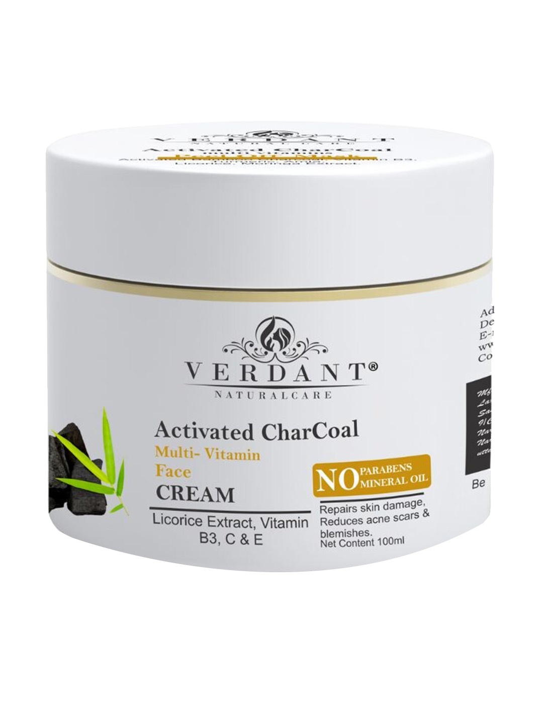 

Verdant Natural Care Activated Charcoal Multi-Vitamin Face Massage Cream - 100 ml, White