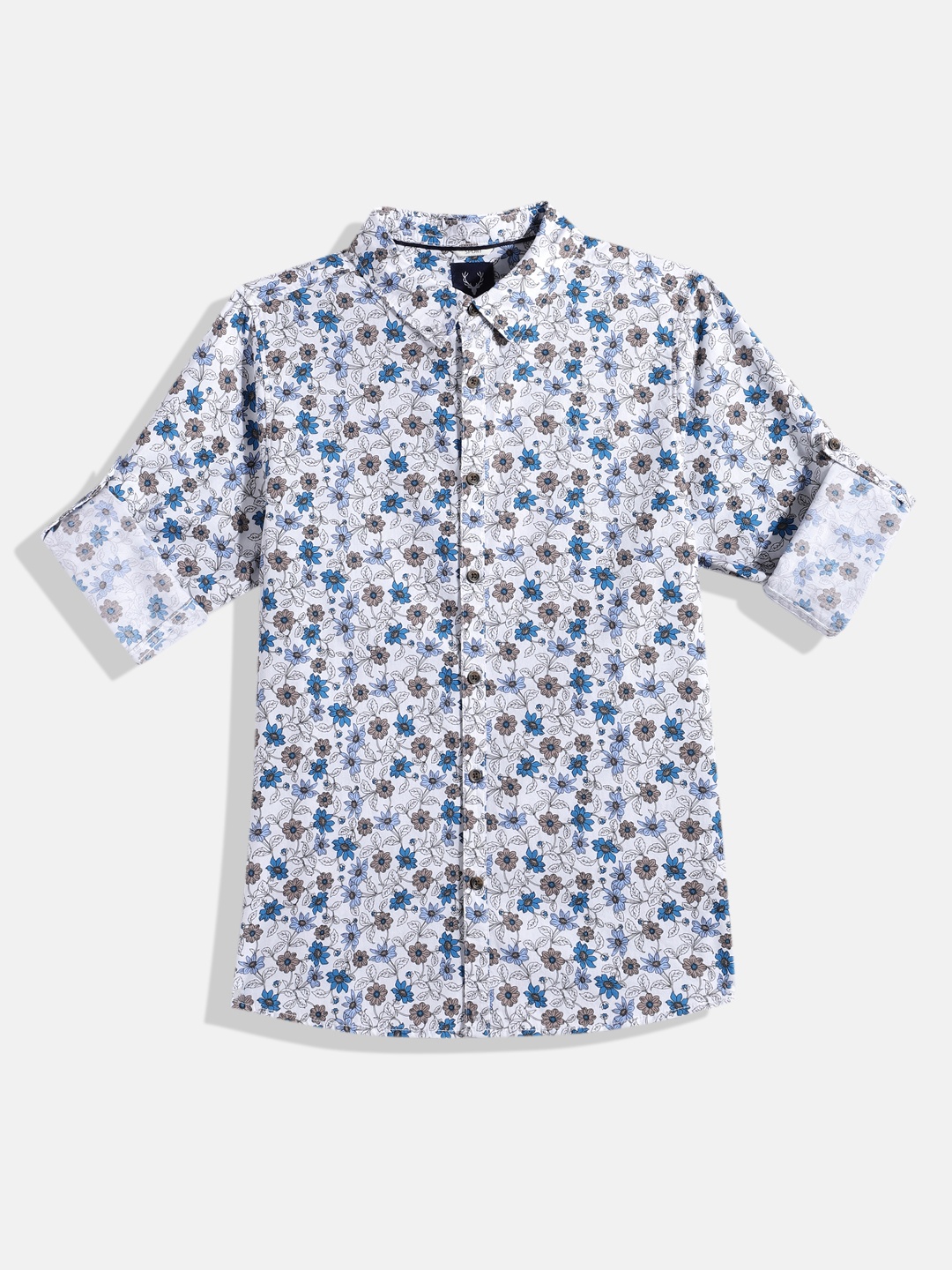 

Allen Solly Junior Boys Sport Floral Printed Pure Cotton Casual Shirt, White