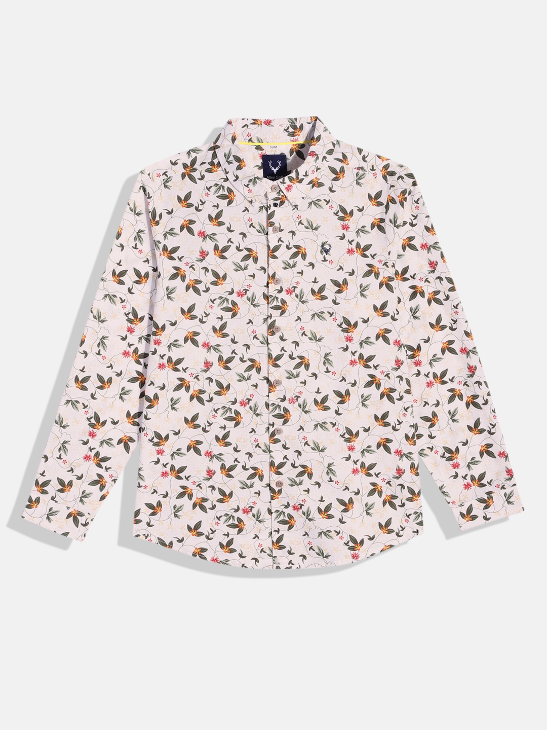 

Allen Solly Junior Boys Slim Fit Floral Printed Pure Cotton Casual Shirt, White