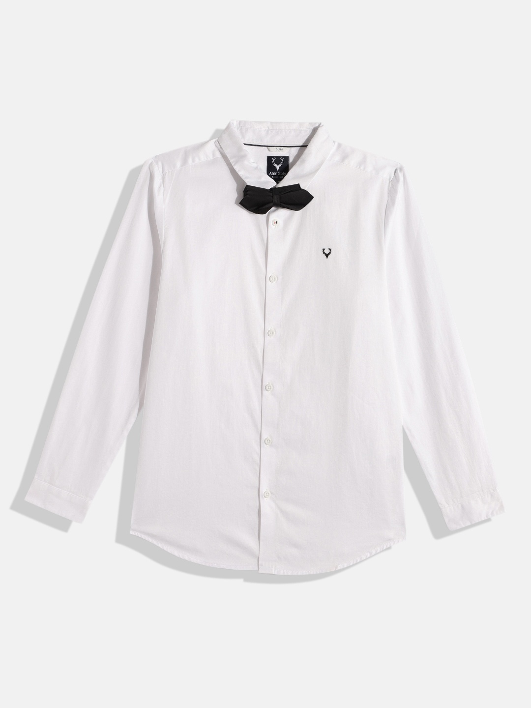 

Allen Solly Junior Boys Slim Fit Pure Cotton Casual Shirt with Bow Tie, White