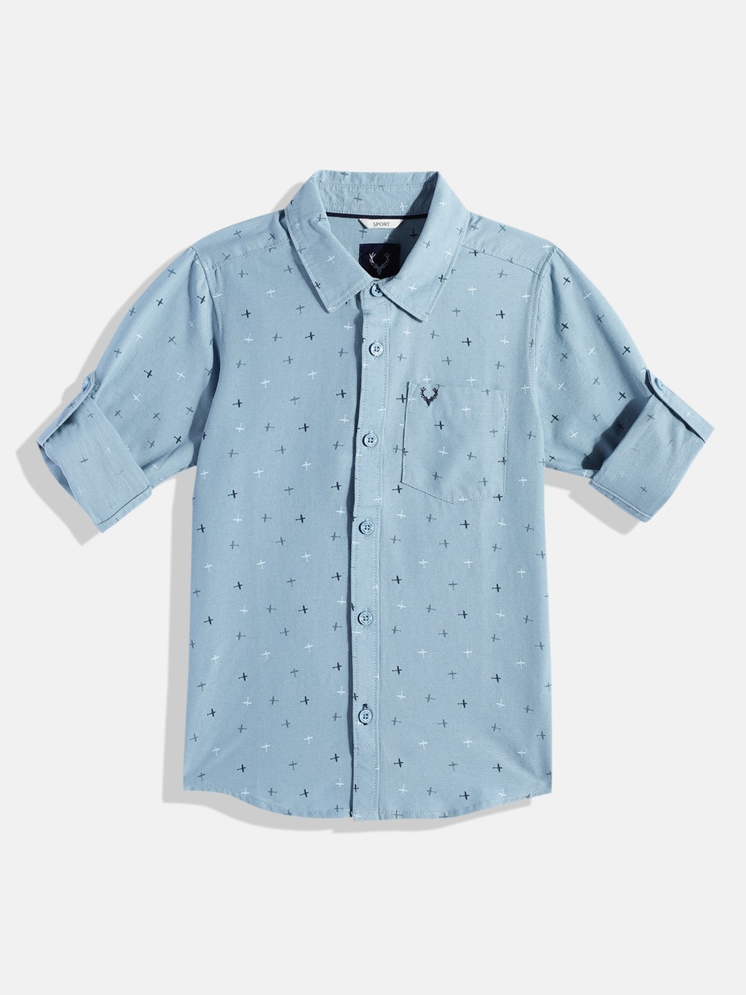 

Allen Solly Junior Boys Sport Conversational Printed Pure Cotton Casual Shirt, Blue