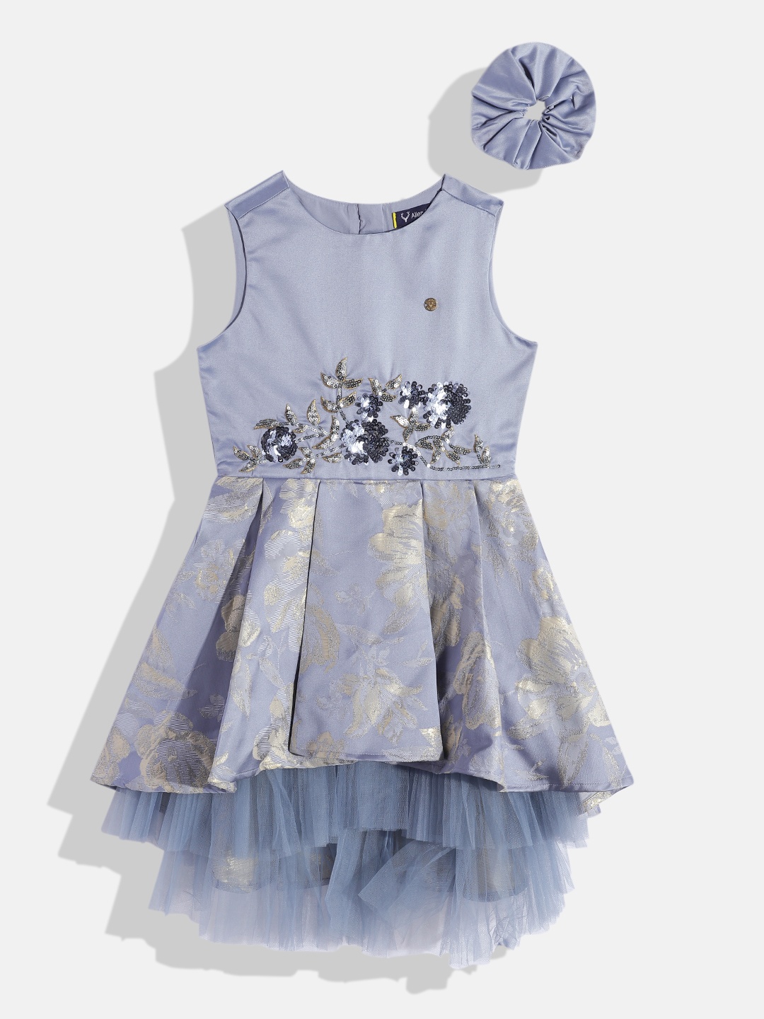 

Allen Solly Junior Sequin Floral Print Fit & Flare Dress, Grey