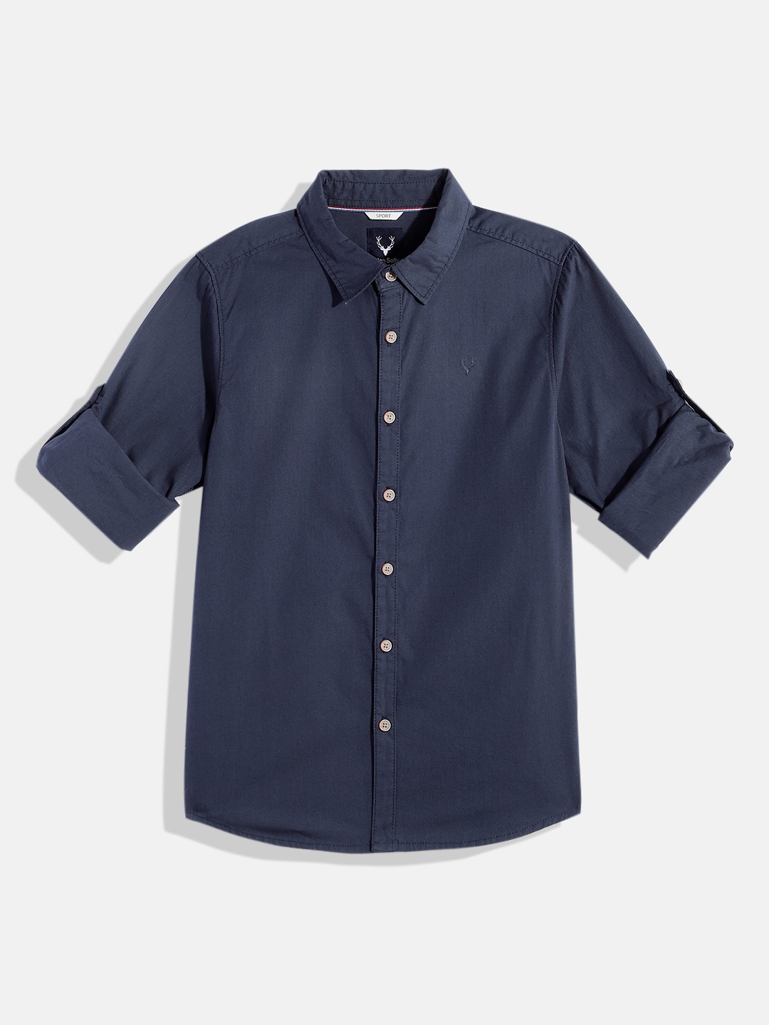 

Allen Solly Junior Boys Spread Collar Pure Cotton Casual Shirt, Navy blue