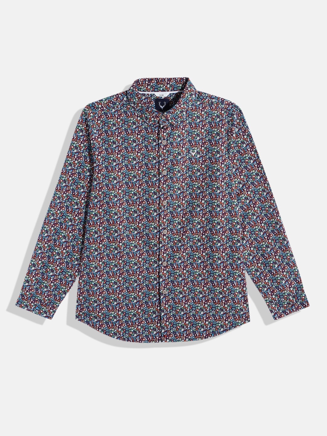 

Allen Solly Junior Boys Pure Cotton Slim Fit Floral Printed Casual Shirt, Multi