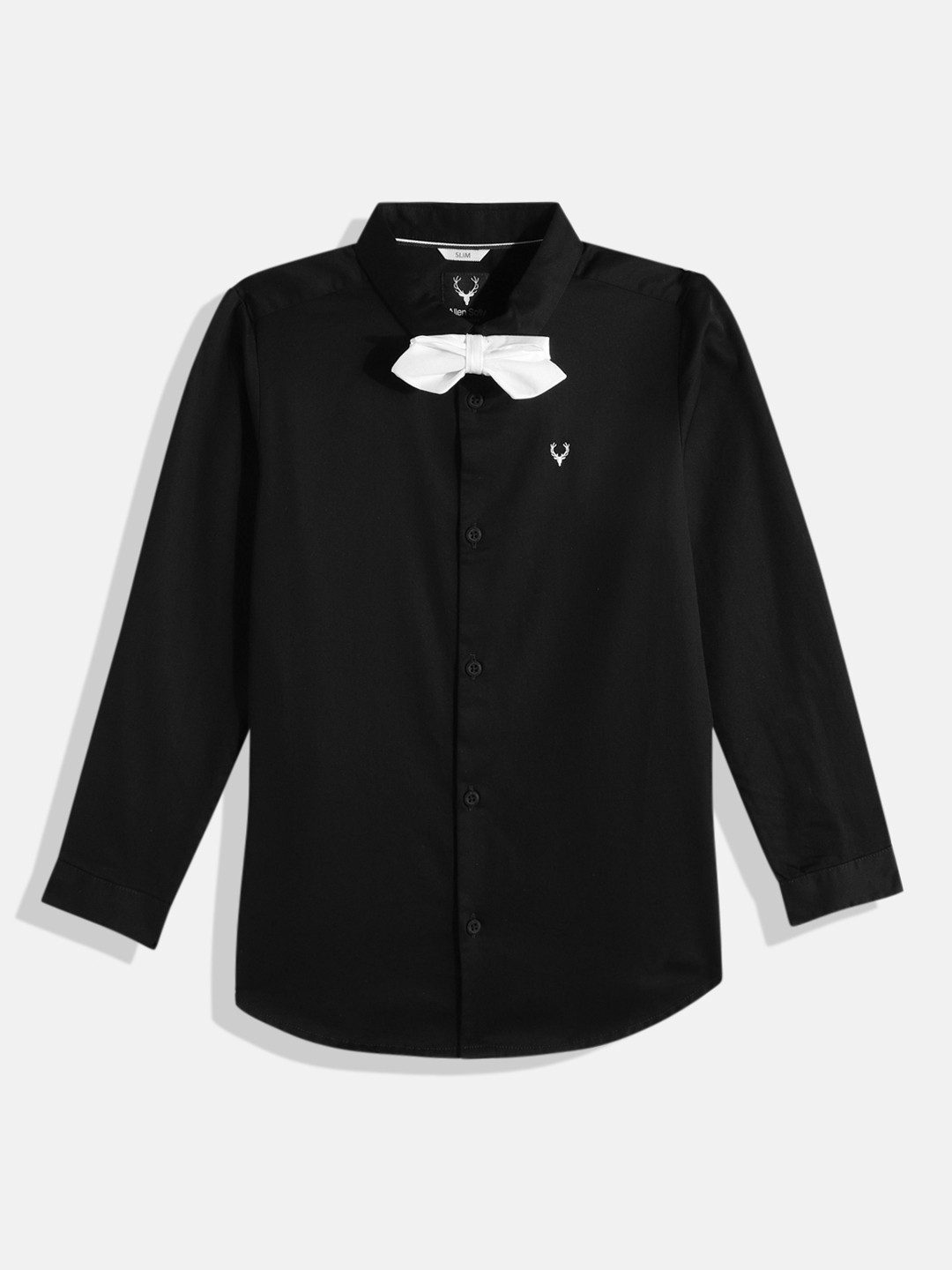 

Allen Solly Junior Boys Pure Cotton Casual Shirt with Bow, Black