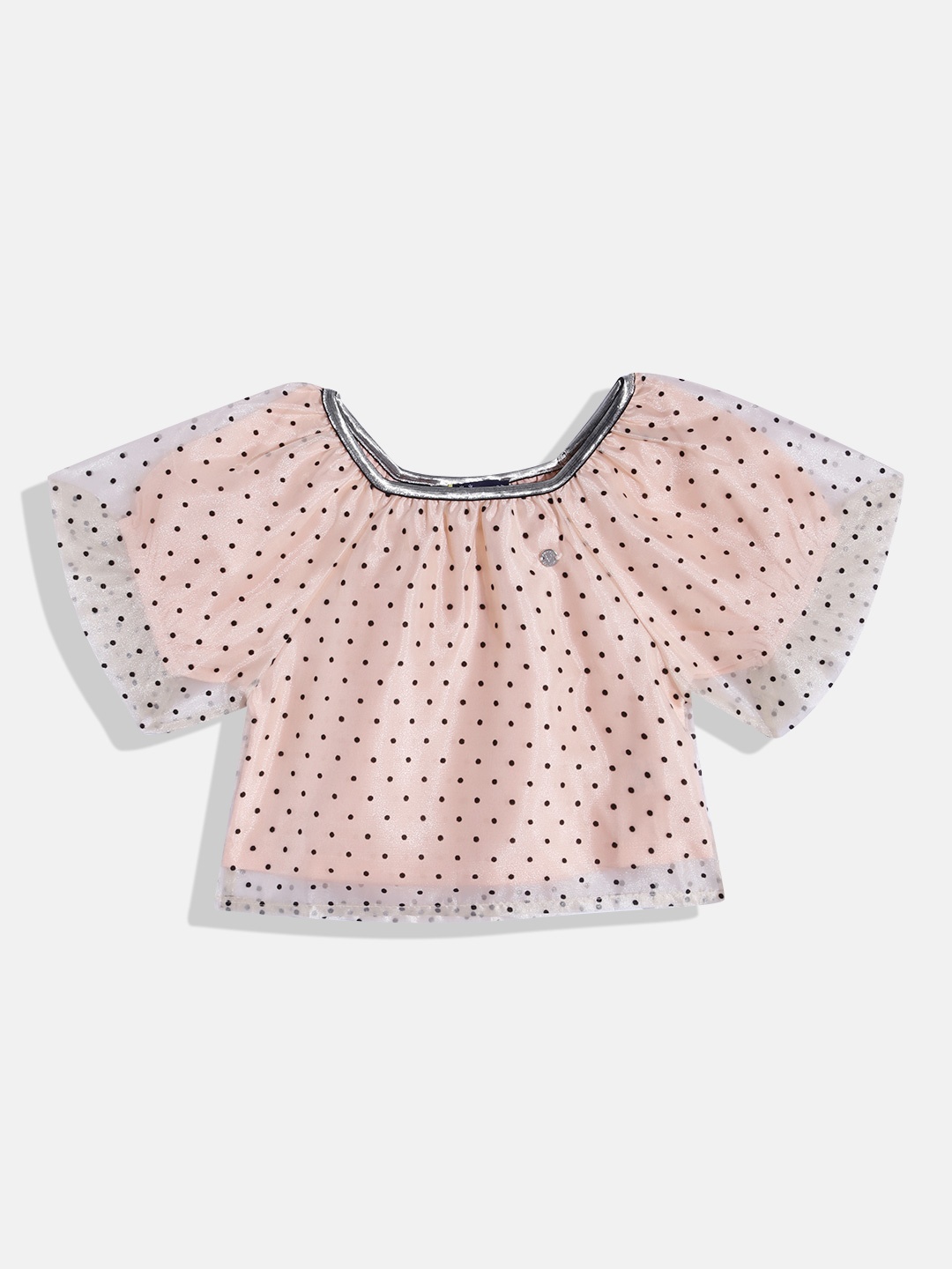 

Allen Solly Junior Girls Polka Dot Print Puff Sleeve Top, Peach