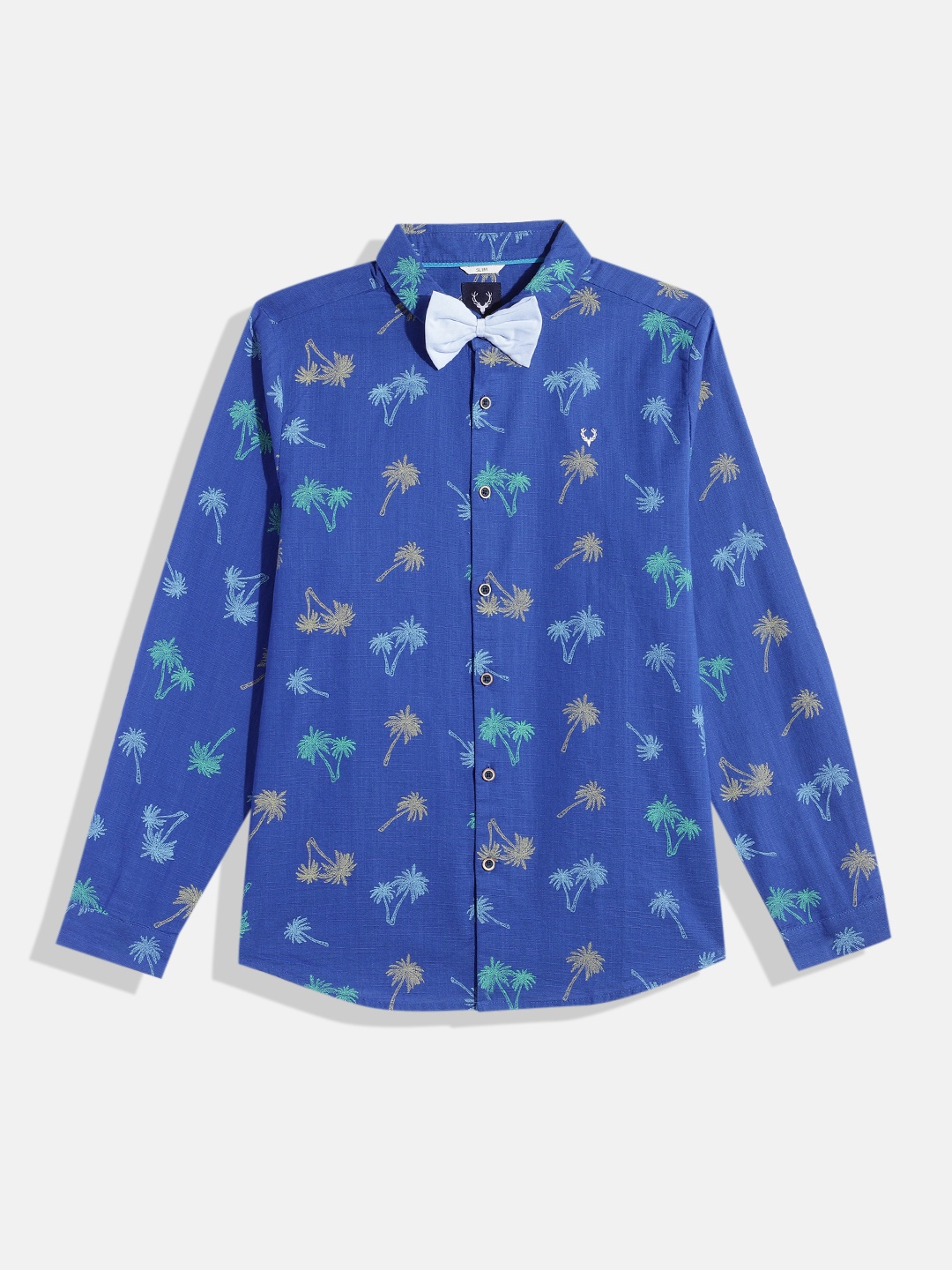 

Allen Solly Junior Boys Tropical Printed Casual Shirt, Navy blue