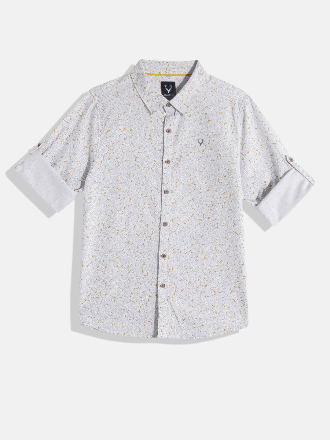 

Allen Solly Junior Boys Sport Fit Geometric Printed Pure Cotton Casual Shirt, White